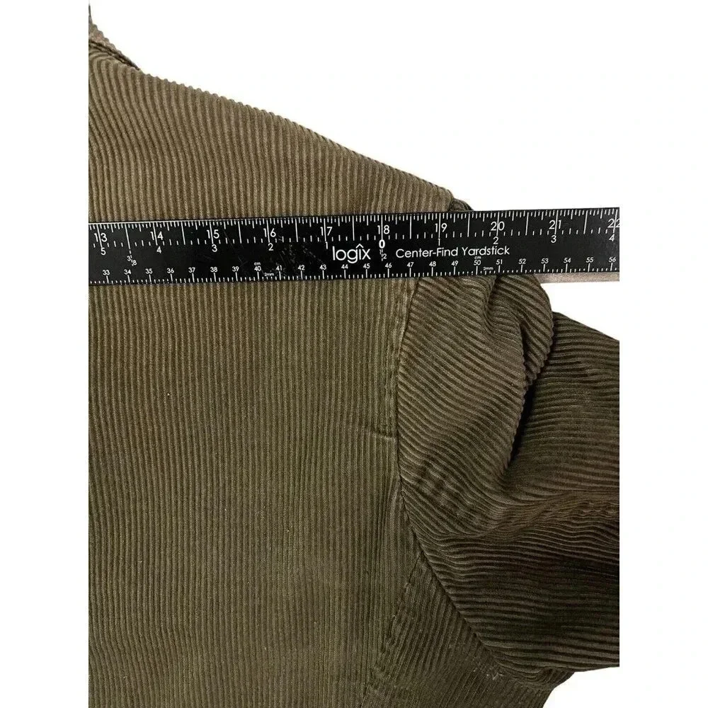 Old Navy Corduroy Blazer Jacket Mens Medium Olive Brown Vtg Grunge Artist Y2K
